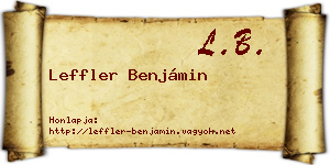 Leffler Benjámin névjegykártya